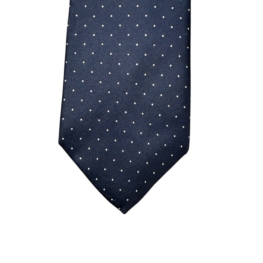Neil Martin Mens Navy Blue White Pin Dot Silk Blend Necktie Formal Business Tie